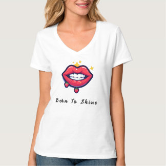 Camiseta 🌸 Brilho Labial Born To Shine Glam Style 🌸