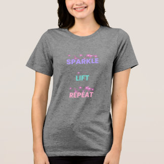 Camiseta Brilho Levante Repita – Motivação Feminina de Fitn