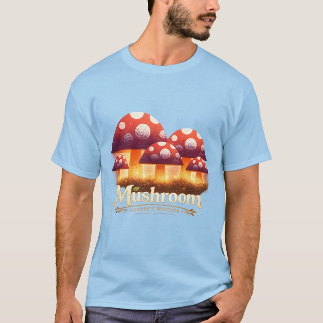 Camiseta Brilho Místico de Cogumelo. (Frente)