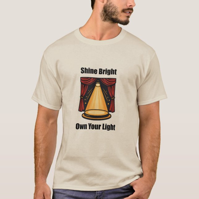 Camiseta Brilho Possuir seu Design de autoexpressão leve (Frente)