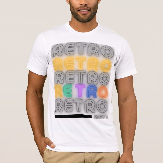Camiseta Brilho Retroativo Neon: 1980 Vibes (Frente)