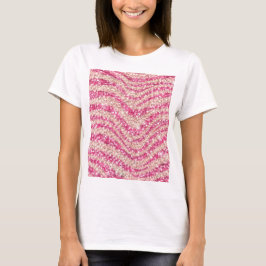 Camiseta Brilho Rosa Menina Padrão Zebra