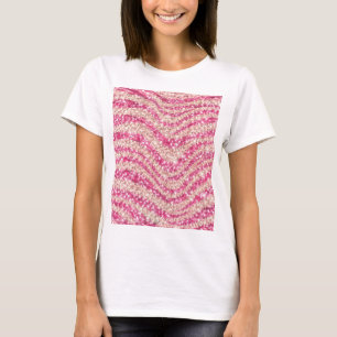 Camiseta Brilho Rosa Menina Padrão Zebra