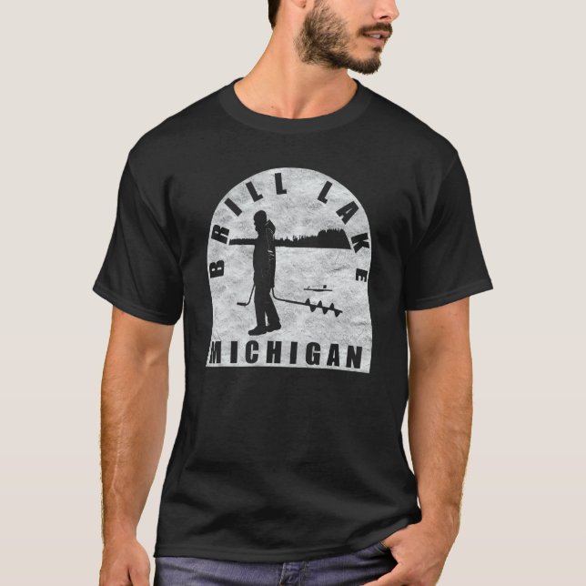 Camiseta Brill Lake Ice Fish Michigan (Frente)