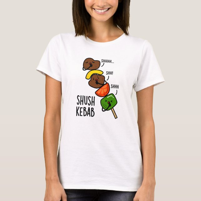 Camiseta Brincadeira de Comida Divertida Shush Kebab  (Frente)