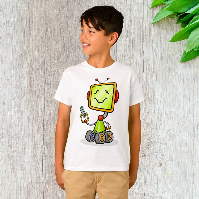 Camiseta Brincadeira de desenho em quadrinhos de robô AI Te (Criador carregado)