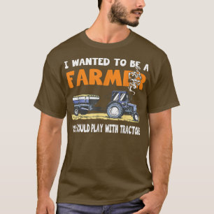 Camiseta Brincadeira de fazendeiro com tratores e acessório