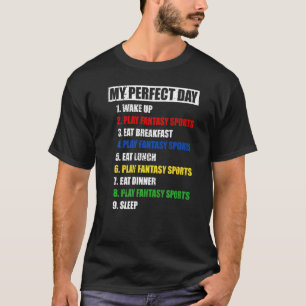 Camiseta Brincadeira de Mens Meu Dia Perfeito Jogar Fantasi