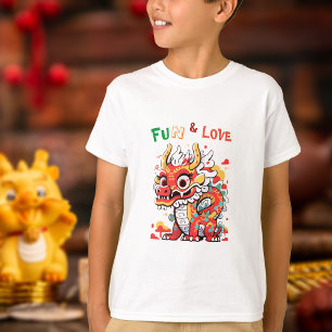 Camiseta Brincadeira e Amor Bebê Dragão Gelado Crianças