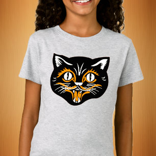 Camiseta Brincadeira Sorrindo De Cabelo Preto De Halloween 
