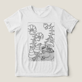 Camiseta Brincadeiras com flores fantásticas a cores