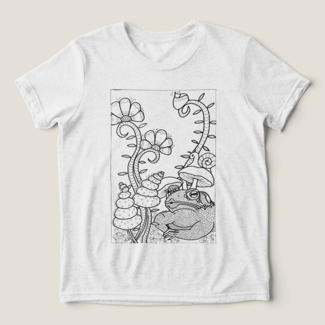 Camiseta Brincadeiras com flores fantásticas a cores (Design frontal)