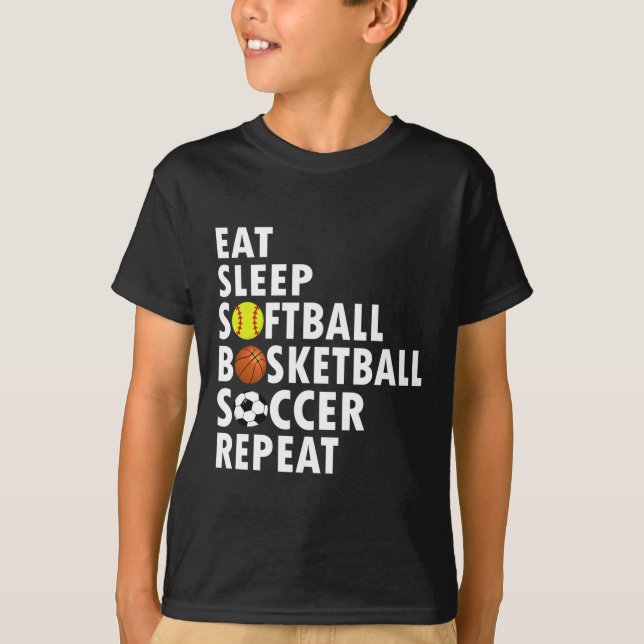 Camiseta Brincadeiras Comem Sono Jogador de Basquete Jovens (Frente)