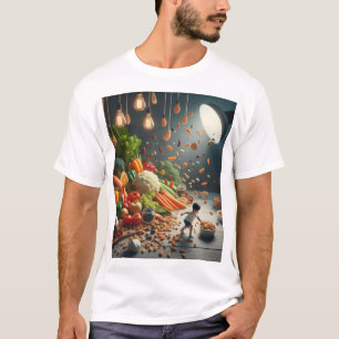 Camiseta "Brincando com Frutas e vegetais"