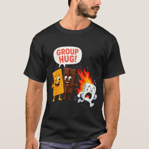 Camiseta Brincando com marshmallow de s'mores 