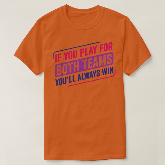 Camiseta Brincando para Ambas as Equipes Bi Pride Bisexuali (Frente do Design)