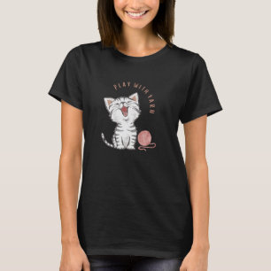 Camiseta Brincar Com Fio, Gatinho Fofo, Amante de Fio, Aman