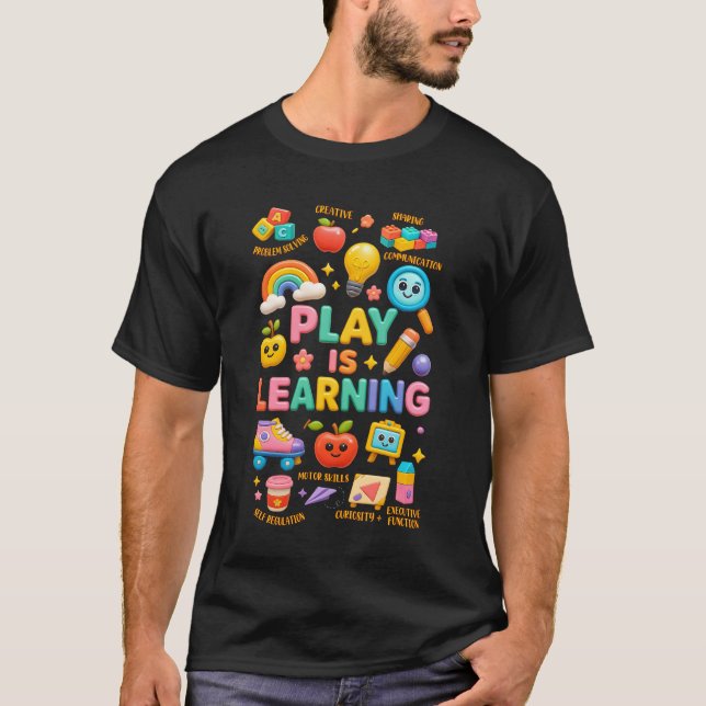 Camiseta Brincar É Aprender Professora De Pré-Escolas Do Ja (Frente)