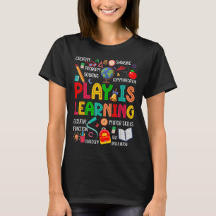 Camiseta Brincar É Aprender Professora De Pré-Escolas Do Ja