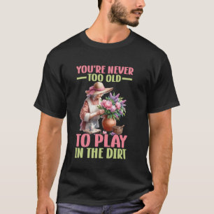 Camiseta Brincar na Terra Flor Senhora Avó Mãe Jardim