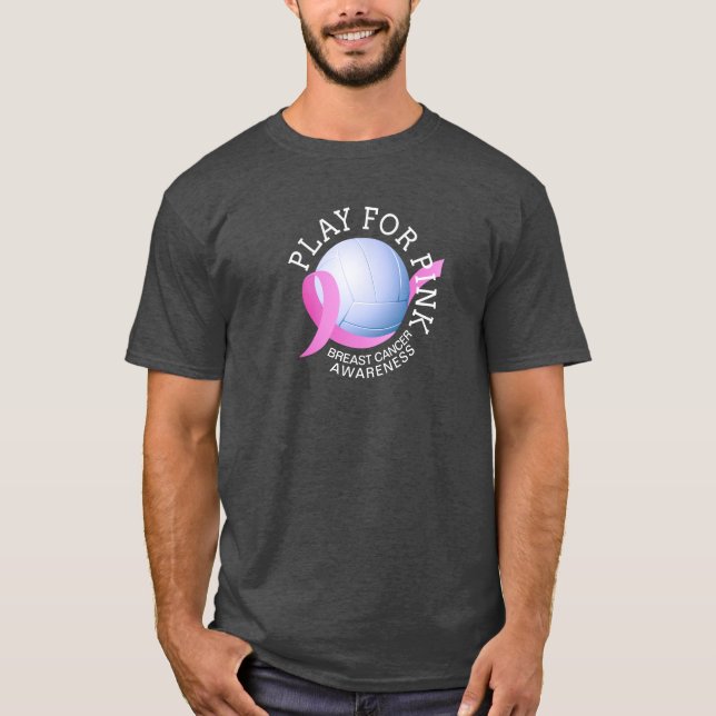 Camiseta Brincar Para A Consciência Do Cancer De Mama Rosa  (Frente)