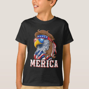 Camiseta Brincos Águia Divertida 4 De Julho Bandeira Americ