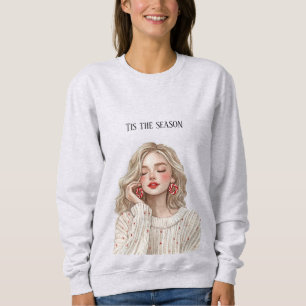 Camiseta Brincos de Cana de Açúcar de Natal Menina Loira
