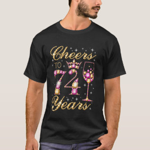 Camiseta Brinde a 74 Anos Festa de Aniversário de 74 anos M