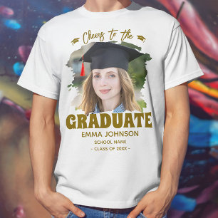 Camiseta Brinde ao Graduado Nome da Foto Personalizada da F