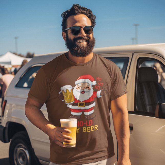 Camiseta Brinde de Beer papai noel: Frio e Natal Festivo (Criador carregado)