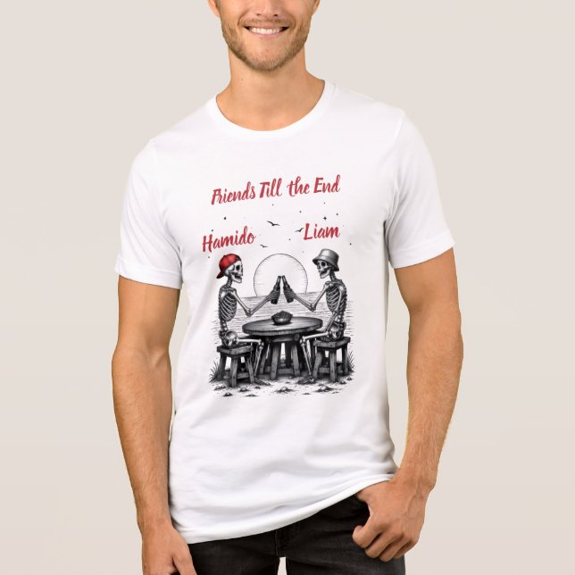 Camiseta Brinde dos Melhores Amigos Esqueleto (Frente)