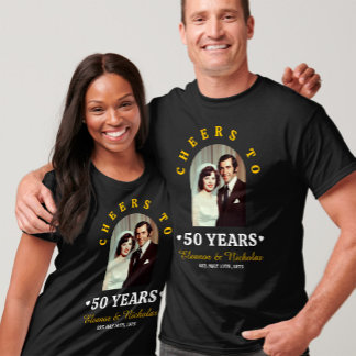 Camiseta Brindemos a 50 Anos Fotografia do 50º Aniversário