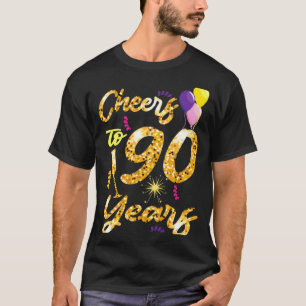 Camiseta Brindemos aos 90 Anos Celebração de 90º Aniversári