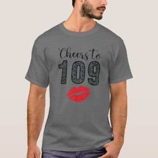 Camiseta Brindes Aos 109 Anos Lábios Feliz Aniversário Leop