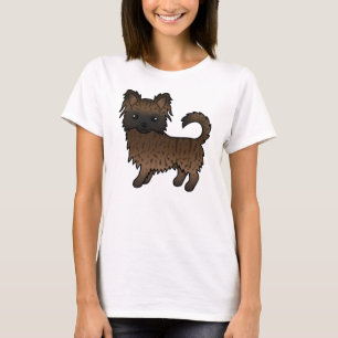 Camiseta Brindle Long Casaco Chihuahua Cute Cartoon Dog