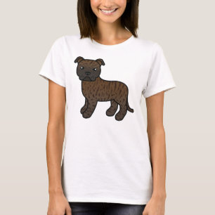 Camiseta Brindle Staffordshire Bull Terrier Cartoon Dog