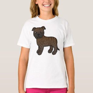 Camiseta Brindle Staffordshire Bull Terrier Cartoon Dog