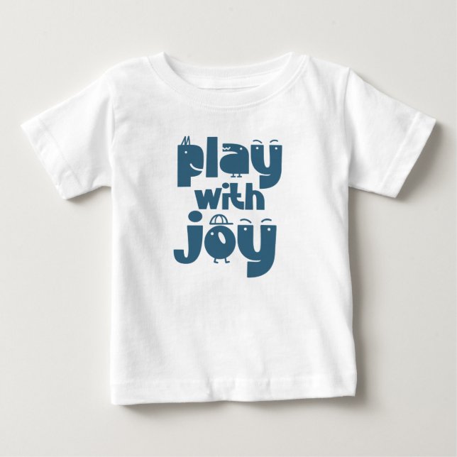 Camiseta Brinque Com Animais Fofos Alegres (Frente)
