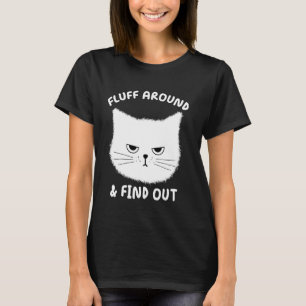 Camiseta Brinque Por Perto E Descubra - Gato Humor Adulto E