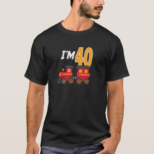 Camiseta Brinquedo de comboio de aniversário de 40 anos com