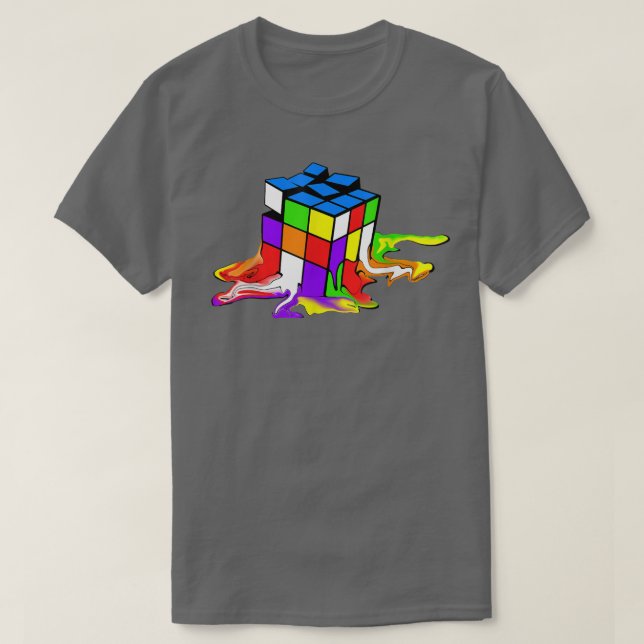 Camiseta Brinquedo Derretido Quebra-cabeça Cubo Psicodélico (Frente do Design)