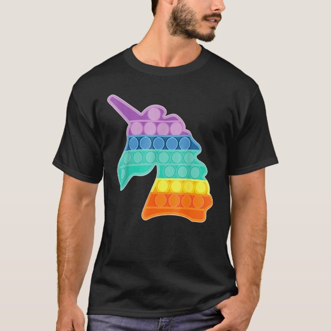 Camiseta Brinquedo Sensório de Fidget Fidget - Pop Rianbow  (Frente)