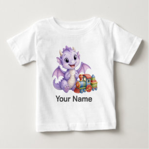 Camiseta Brinquedo Trem Dragão de Bebê Adorável Personaliza