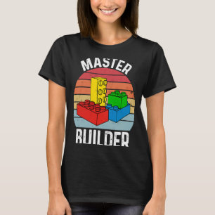 Camiseta Brinquedos de blocos componentes do Master Builder
