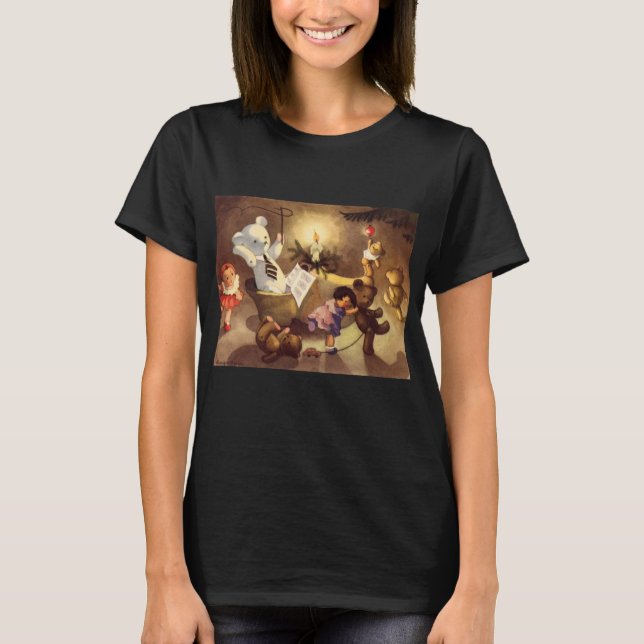 Camiseta Brinquedos de Natal Antigos, Bonecas Dançantes, Ur (Frente)