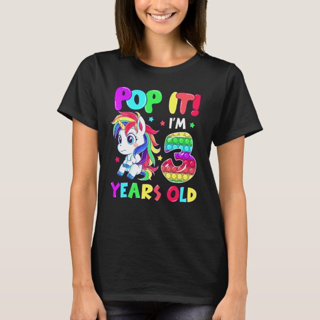 Camiseta Brinquedos Fidget Unicórnio Fofo Pop Eu Estou Com  (Frente)