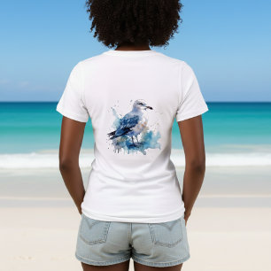 Camiseta Brisa Oceânica: Gaivota Aquarela