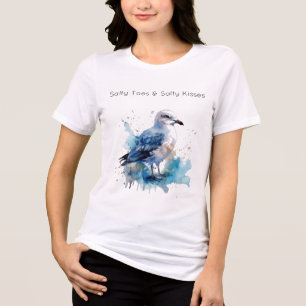 Camiseta Brisa Oceânica: Gaivota Aquarela