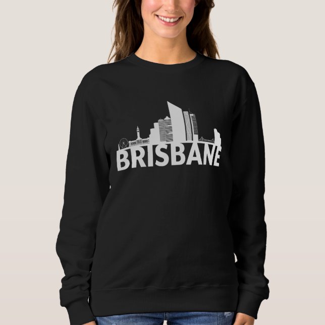 Camiseta Brisbane Australia City Skyline Silhouette Outline (Frente)