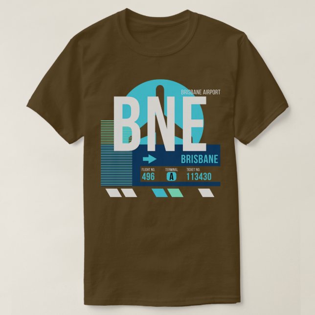 Camiseta Brisbane BNE Código do aeroporto Marca de bagagem (Frente do Design)